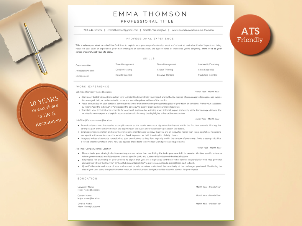 ATS Resume Template (skills first)