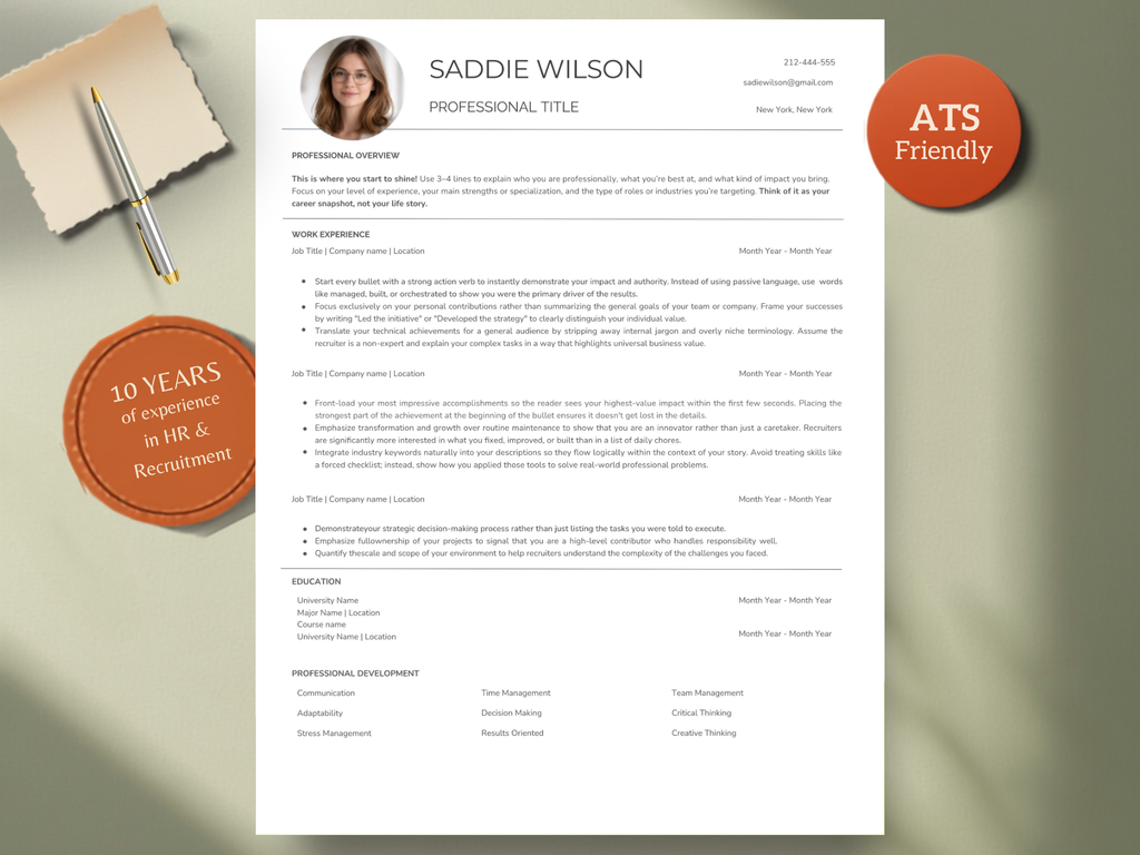 Photo Resume Template