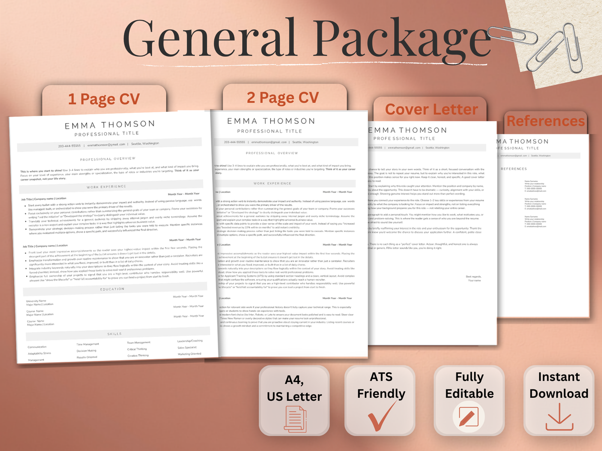 ATS Resume Template Design