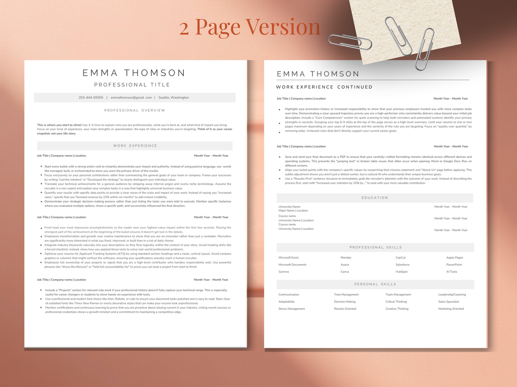 ATS Resume Template Design