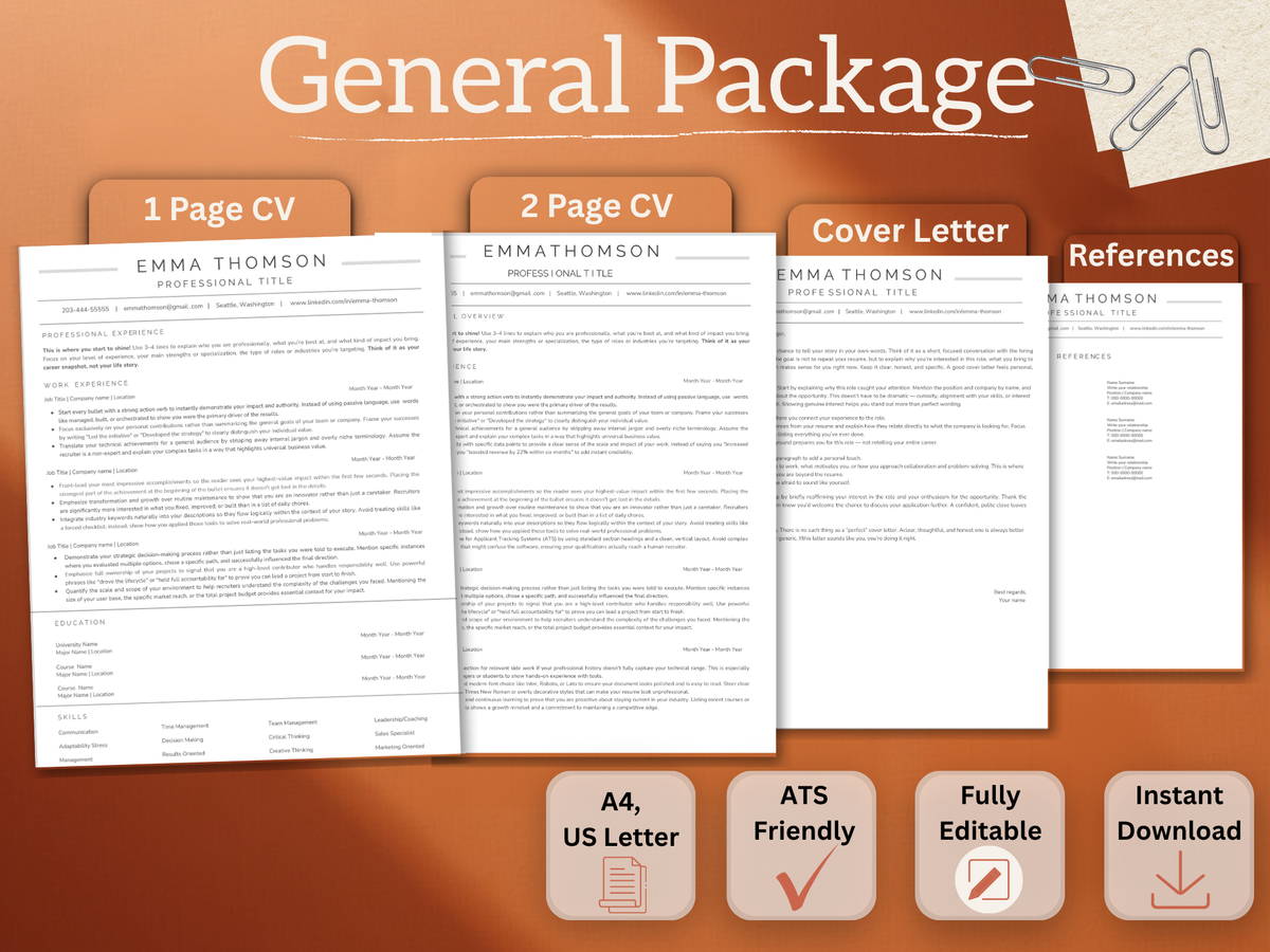 Resume Template - name and profession focused