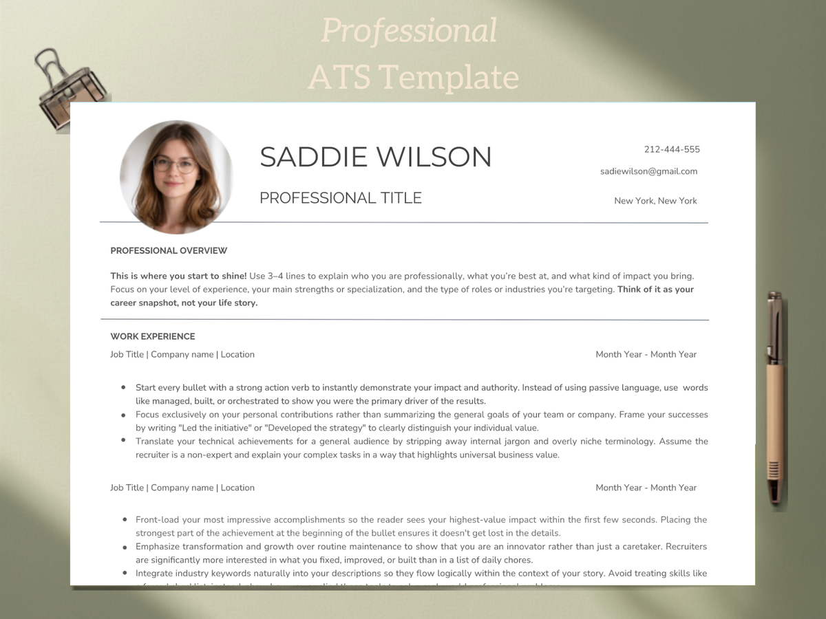 Photo Resume Template