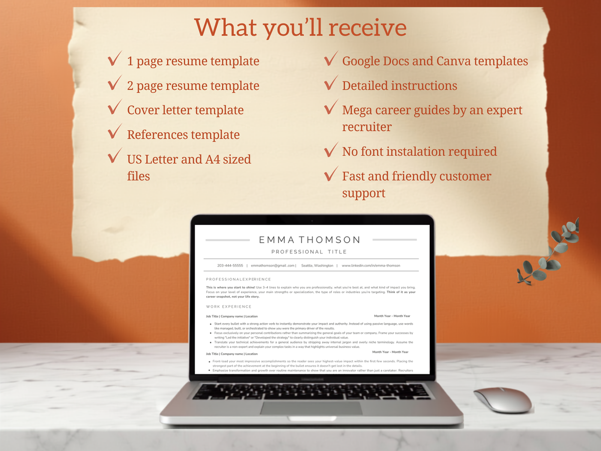 Resume Template - name and profession focused